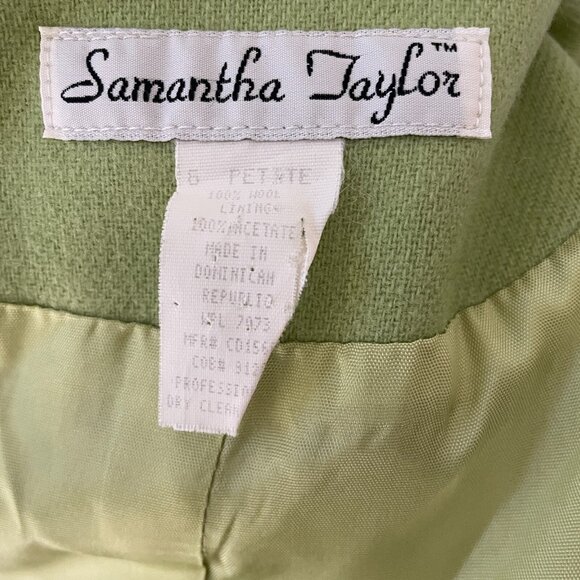 Samantha Taylor Wool Green Collared Button Front Long Sleeve Blazer Jacket 6P - Picture 16 of 16
